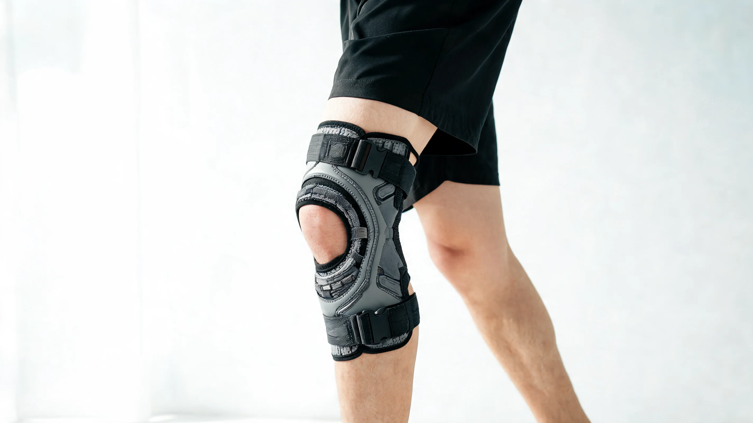 Assortment of knee braces and compression sleeves